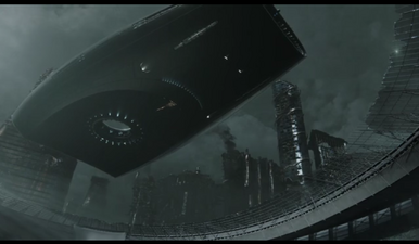 View of Heaven's Ark taking off from earth