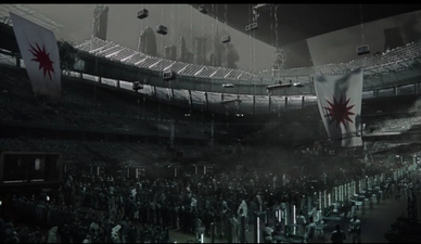 Crowd of Mythraics getting ready to leave earth